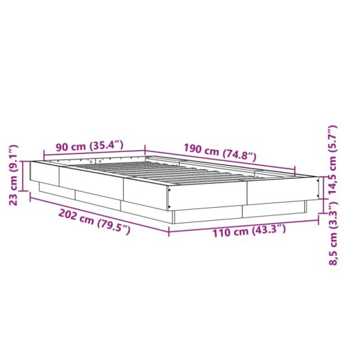 Bed Frame White 90x190cm - Image 10