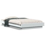Bed Frame with LED Lights White 90x190cm