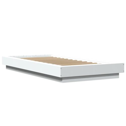 Bed Frame with LED Lights White 90x190cm - Image 2