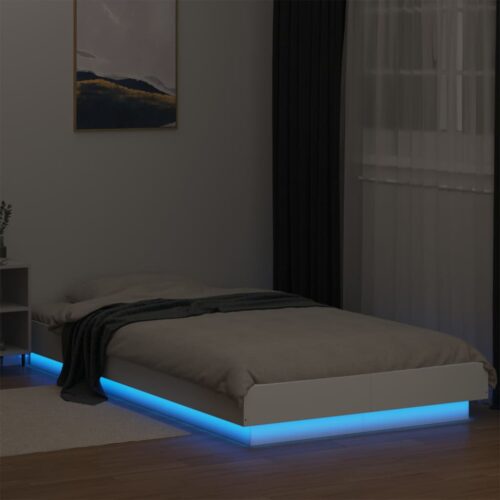 Bed Frame with LED Lights White 90x190cm - Image 3