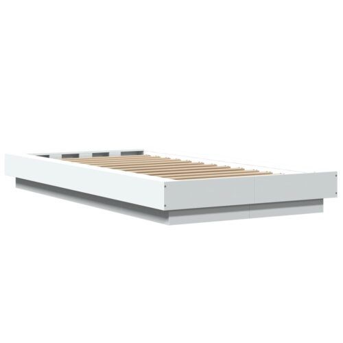 Bed Frame with LED Lights White 90x190cm - Image 7