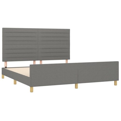 Bed Frame Dark Grey 152x203cm Queen Fabric - Image 4