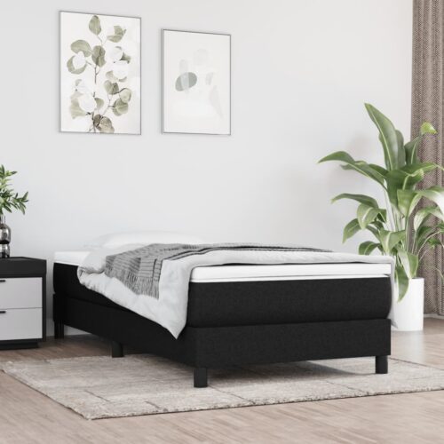 Box Spring Bed with Mattress Black 106x203cm King Single Size Fabric - Image 3