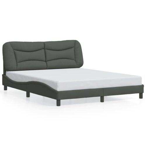 Bed Frame "Hvar" Dark Grey 152x203cm Queen Fabric
