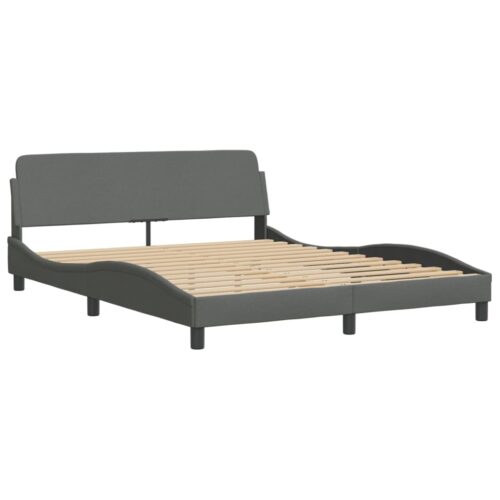 Bed Frame "Hvar" Dark Grey 152x203cm Queen Fabric - Image 4
