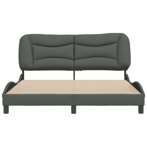 Bed Frame "Hvar" Dark Grey 152x203cm Queen Fabric - Image 5