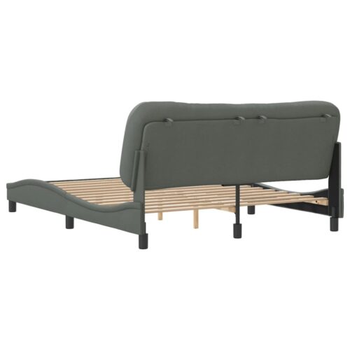 Bed Frame "Hvar" Dark Grey 152x203cm Queen Fabric - Image 7