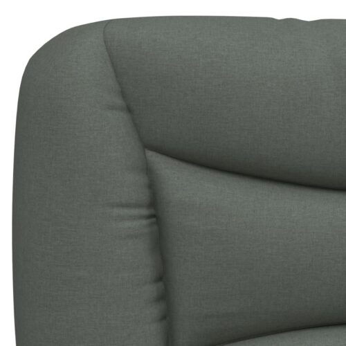 Bed Frame with LED "Hvar" Dark Grey 152x203cm Queen Fabric - Image 11