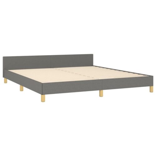 Bed Frame Dark Grey 152x203cm Queen Fabric - Image 5