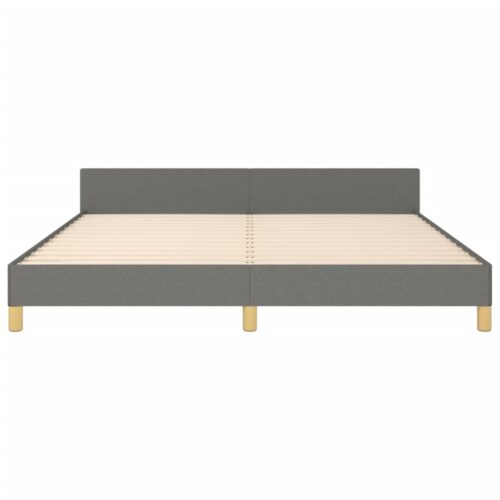 Bed Frame Dark Grey 152x203cm Queen Fabric - Image 6