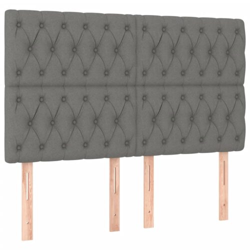 Bed Frame Dark Grey 152x203cm Queen Fabric - Image 9