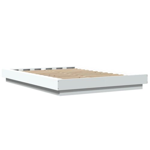 Bed Frame with LED Lights White 135x190cm - Image 7