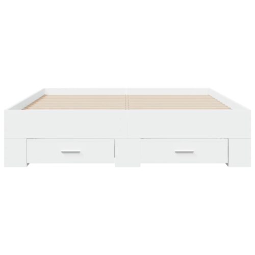 Bed Frame with Drawers White 135x190cm - Image 4