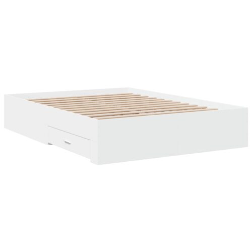 Bed Frame with Drawers White 135x190cm - Image 6