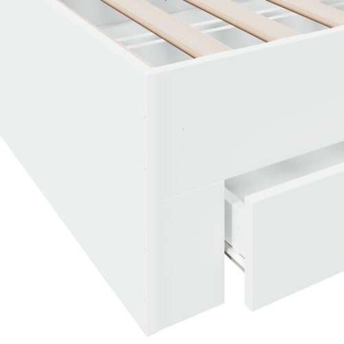 Bed Frame with Drawers White 135x190cm - Image 8