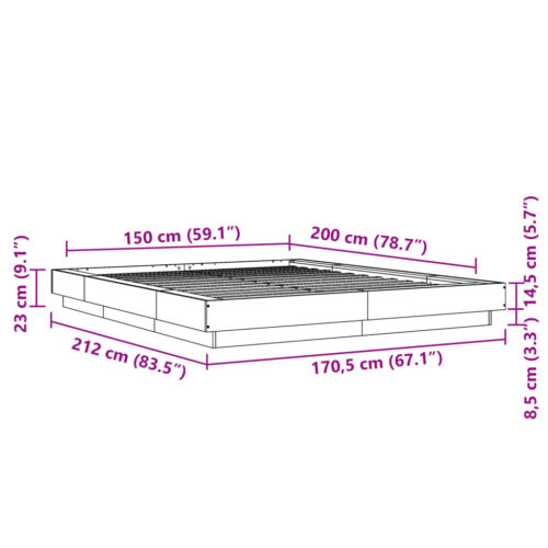 Bed Frame White 150x200cm - Image 10