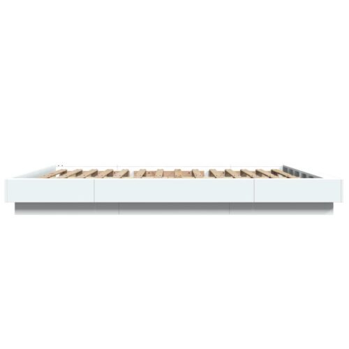 Bed Frame with LED Lights White 150x200cm - Image 6