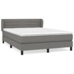 Box Spring Bed with Mattress Dark Grey 153x203cm Queen Size Fabric