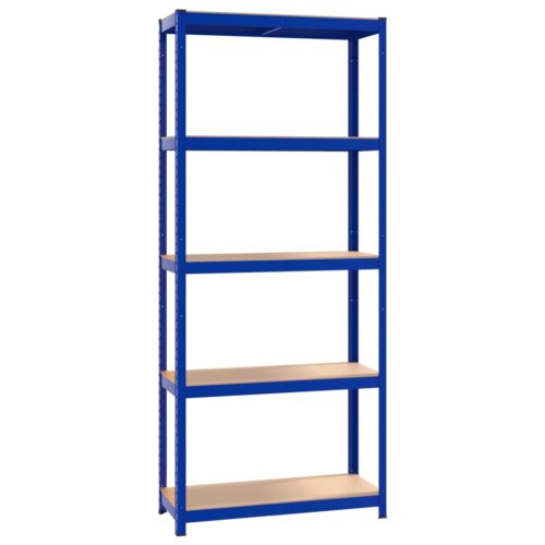 5-Layer Shelves 3pcs Blue Steel Engineered Wood - Image 4