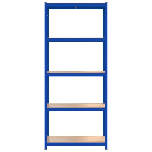 5-Layer Shelves 3pcs Blue Steel Engineered Wood - Image 5