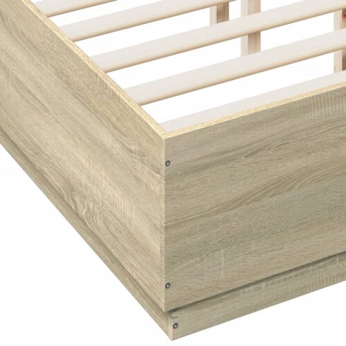 Bed Frame Sonoma Oak 135x190cm - Image 7