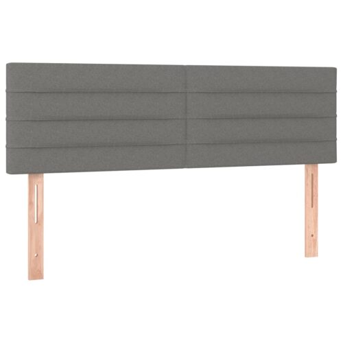 Box Spring Bed with Mattress&LED Dark Grey 153x203cm Queen Size Fabric - Image 8