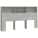 Headboard Cabinet Concrete Grey 180cm