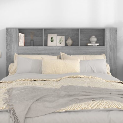 Headboard Cabinet Grey Sonoma 160cm - Image 3