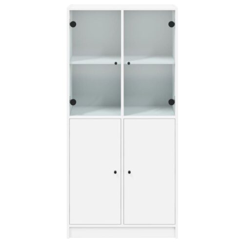 Highboard with Doors White 68x37x142cm Engineered Wood - Image 7