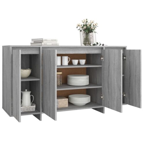 Sideboard Grey Sonoma 135x41x75cm Engineered Wood - Image 4