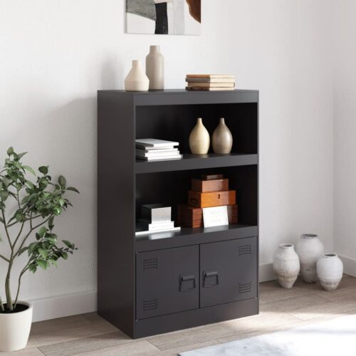 Sideboard Black 67x39x107cm Steel - Image 3