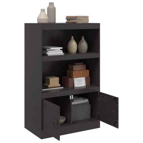 Sideboard Black 67x39x107cm Steel - Image 4