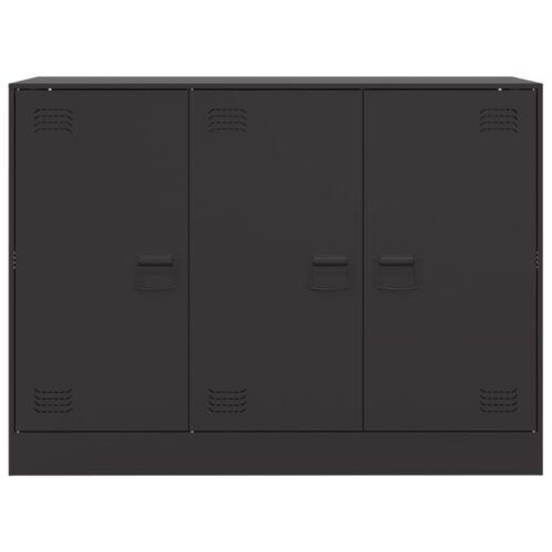Sideboard Black 99x39x73cm Steel - Image 6