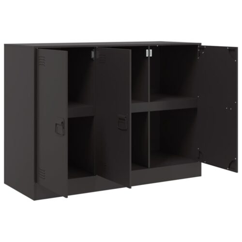 Sideboard Black 99x39x73cm Steel - Image 7