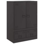 Highboard Black 67x39x95cm Steel