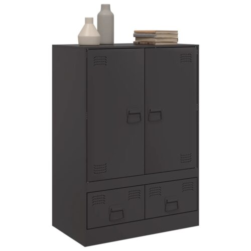 Highboard Black 67x39x95cm Steel - Image 4