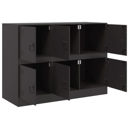 Sideboard Black 99x39x73cm Steel - Image 7