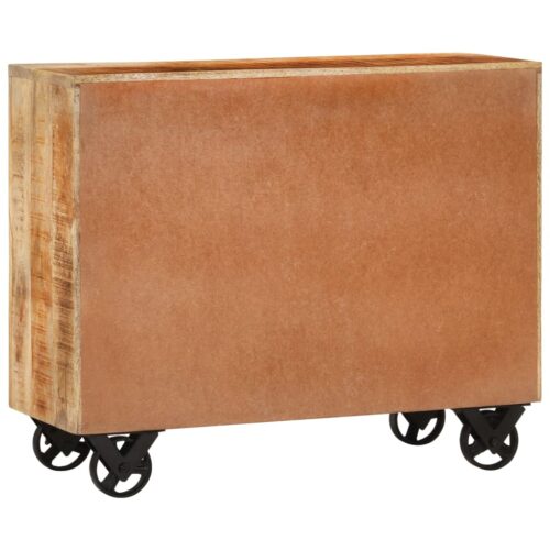 Sideboard with 3 Drawers 80x30x65cm Solid Rough Wood Mango - Image 4