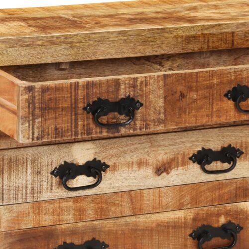 Sideboard with 3 Drawers 80x30x65cm Solid Rough Wood Mango - Image 6