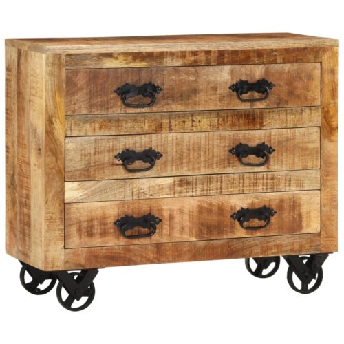 Sideboard with 3 Drawers 80x30x65cm Solid Rough Wood Mango - Image 11