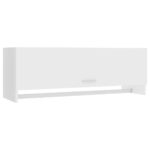 Wall Mount Wooden Wardrobe Clothes Closet Storage Cabinet Head Rack Shelf White 100x32.5x35cm