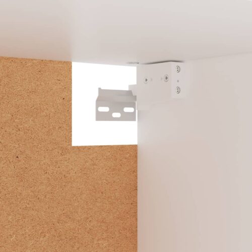 Wall Mount Wooden Wardrobe Clothes Closet Storage Cabinet Head Rack Shelf White 100x32.5x35cm - Image 6