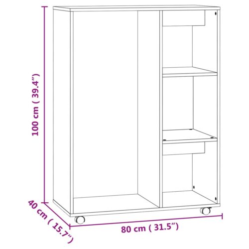 Wardrobe Sonoma Oak 80x40x110cm Engineered Wood - Image 8