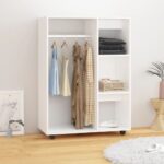 Open Wooden Wardrobe Clothes Closet Storage Cabinet Rack Shelf Cupboard White 80x40x110cm