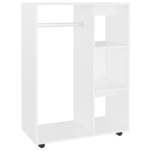 Open Wooden Wardrobe Clothes Closet Storage Cabinet Rack Shelf Cupboard White 80x40x110cm - Image 2
