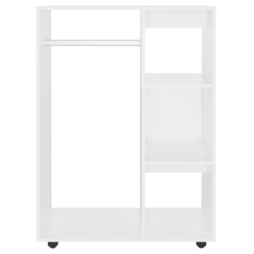 Open Wooden Wardrobe Clothes Closet Storage Cabinet Rack Shelf Cupboard White 80x40x110cm - Image 5