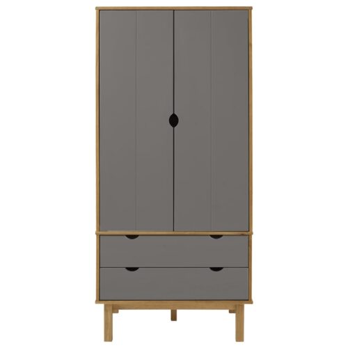 Wardrobe OTTA Brown Grey 76.5x53x172cm Solid Wood Pine - Image 3