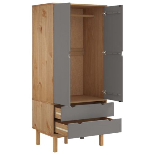 Wardrobe OTTA Brown Grey 76.5x53x172cm Solid Wood Pine - Image 4