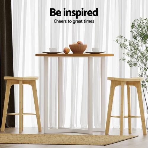Artiss 2x Bar Stools Bamboo Rattan Stool Counter Chair Kitchen Barstools - Image 6