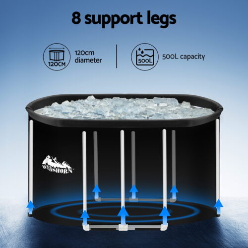 Weisshorn Portable Ice Bath Tub 120x70X70CM Inflatable Cold Water Folding Bathtub Spa Massage - Image 5